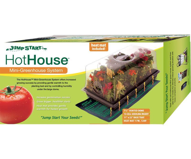 Jump Start Hot House w/Heat Mat, Tray, 72-Cell Insert, 7.5 in dome