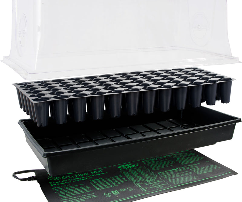 Jump Start Hot House w/Heat Mat, Tray, 72-Cell Insert, 7.5 in dome